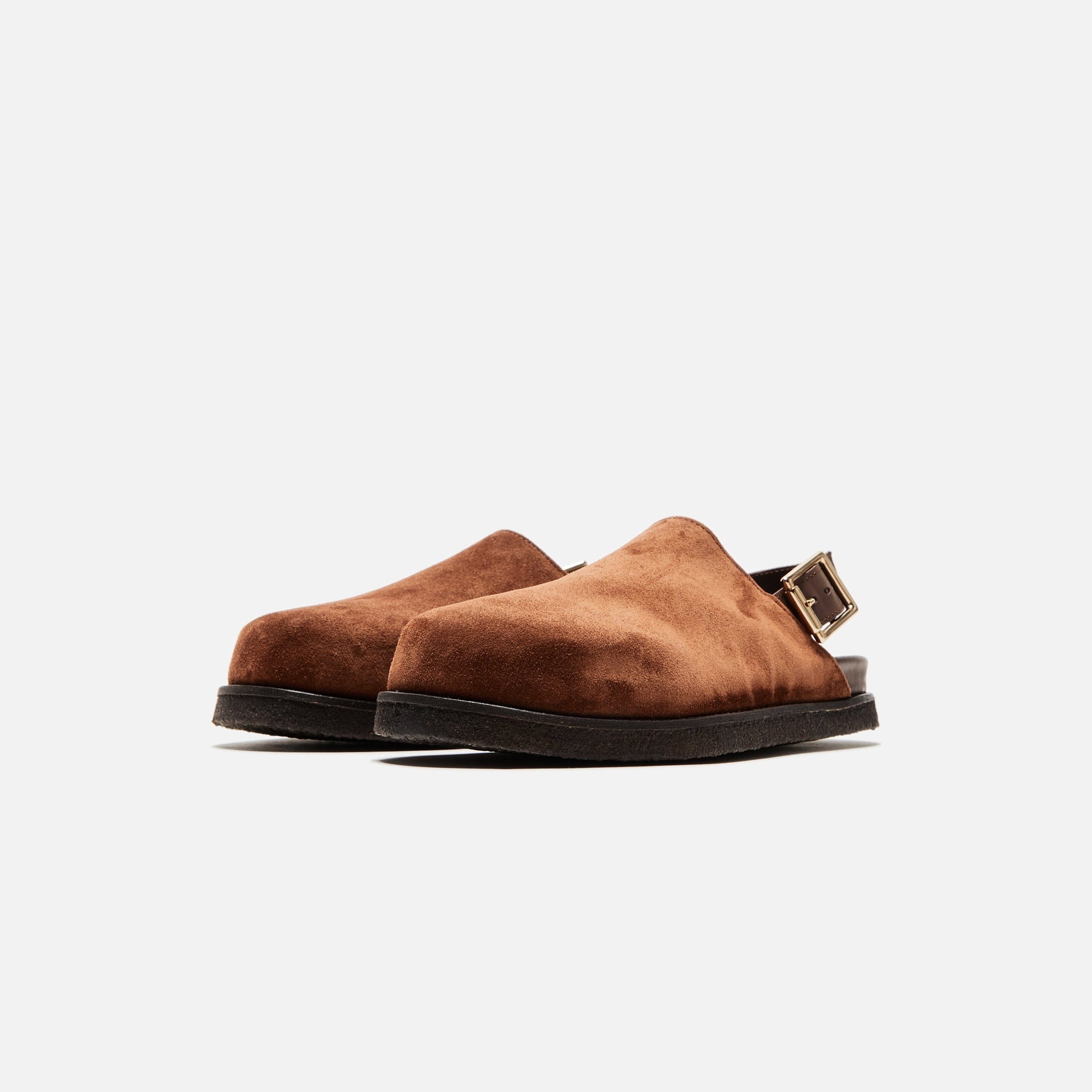 (RTV) VINNY's Strapped Mule Suede - Dark Brown
