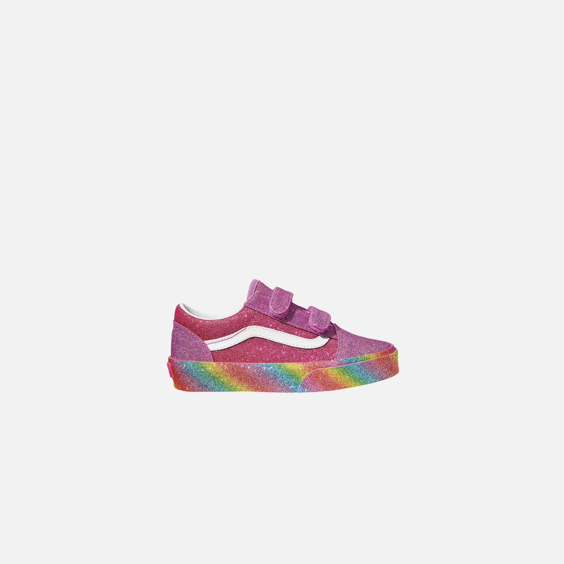 Vans Pre-School Old Skool V Glitter Rainglow Pink Multi – Kith