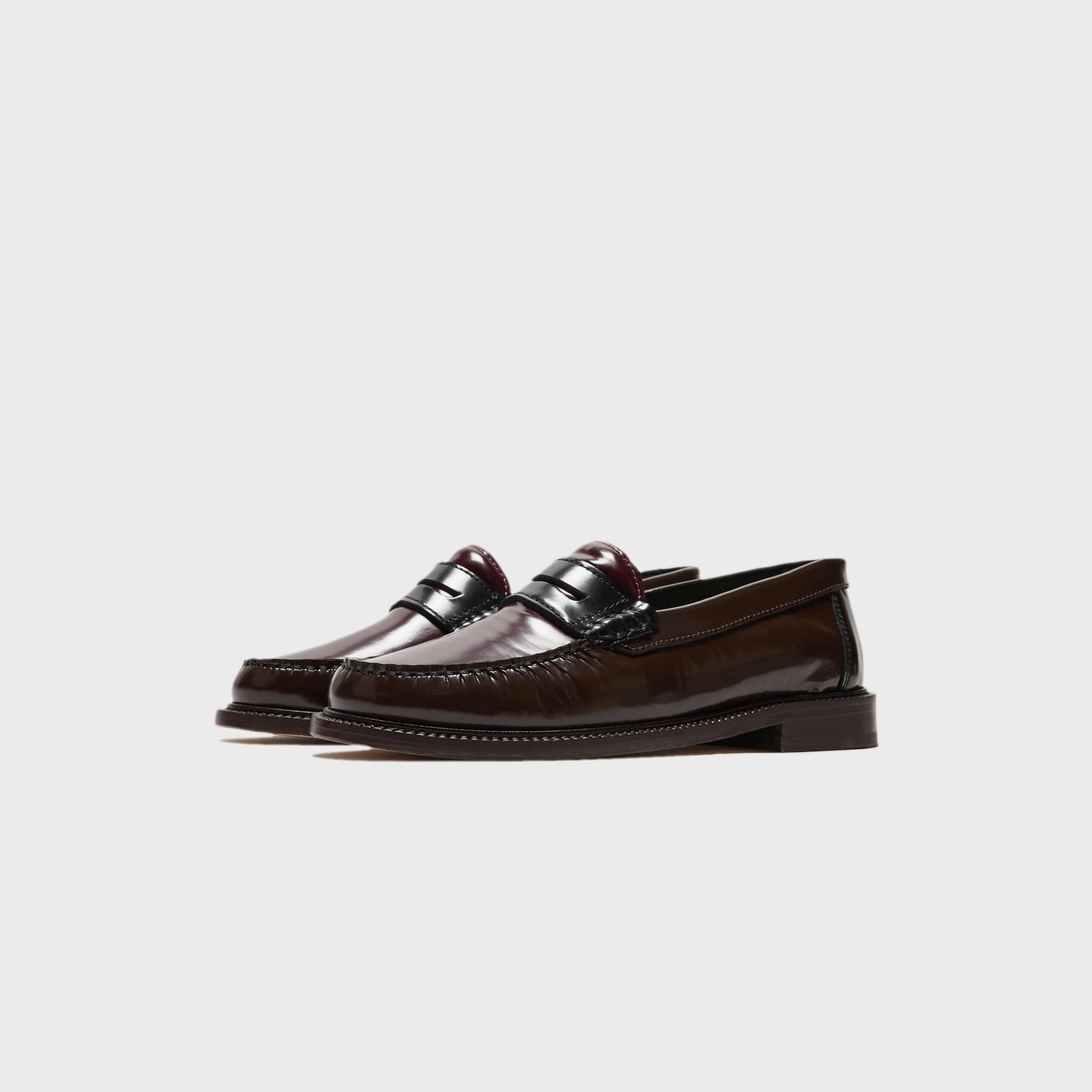 VINNY's Yardee Mocassin Loafer - Brown / Burgundy / Blue Polido Leather