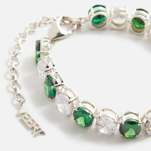 Veert The Clear and Green Tennis Bracelet - White Gold
