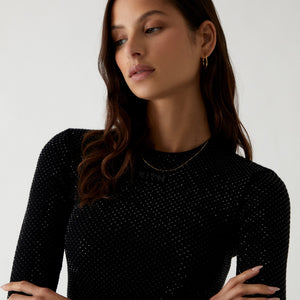 Kith Women Mulberry Studded Knit Long Sleeve - Black – Kith Europe