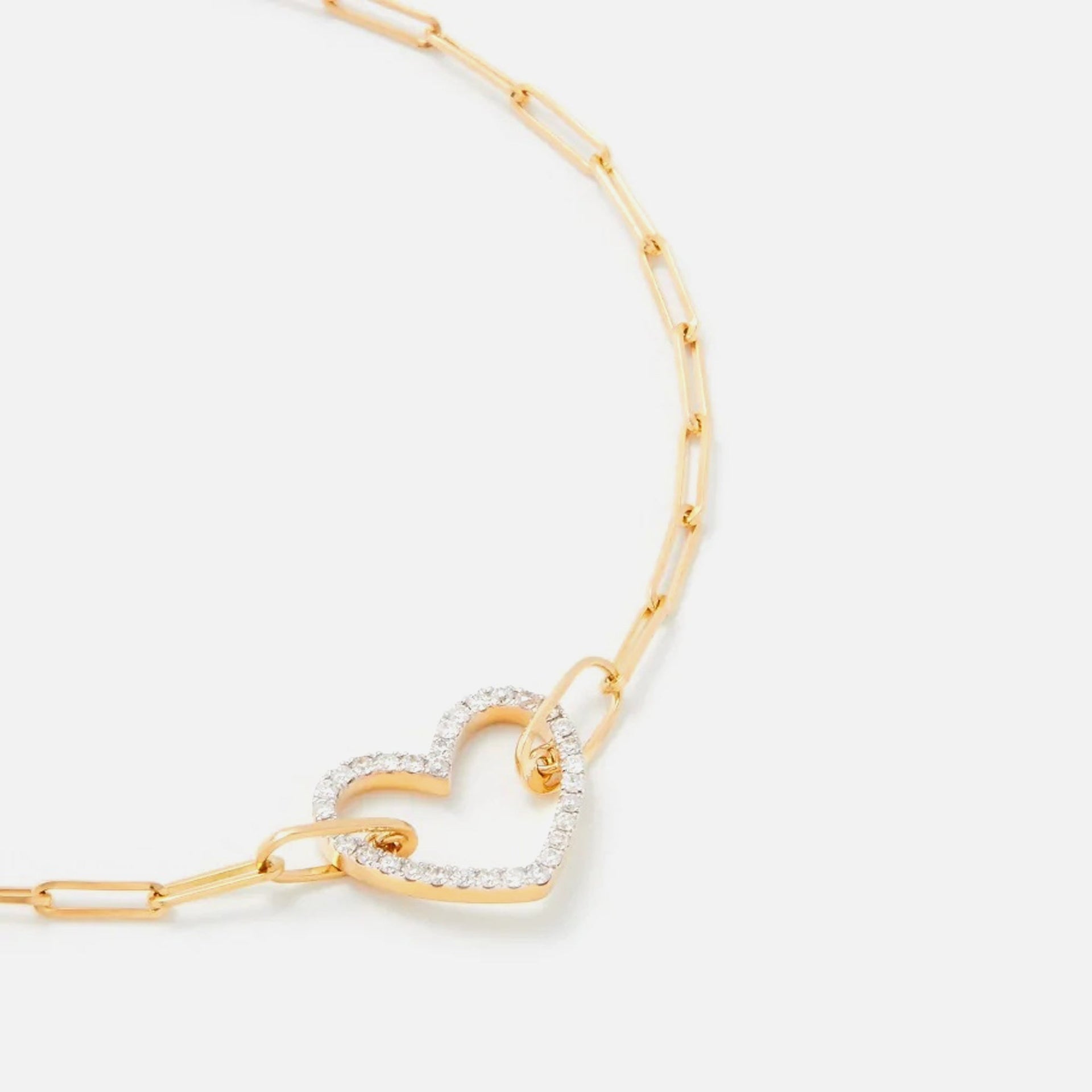 Yvonne Leon Bracelet Petit Coeur Diamants Jaune - Yellow Gold