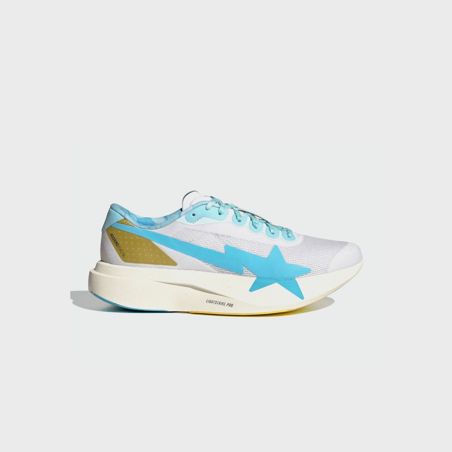 adidas x BAPE Adizero EVO SL - White / Gold / Pink / Blue