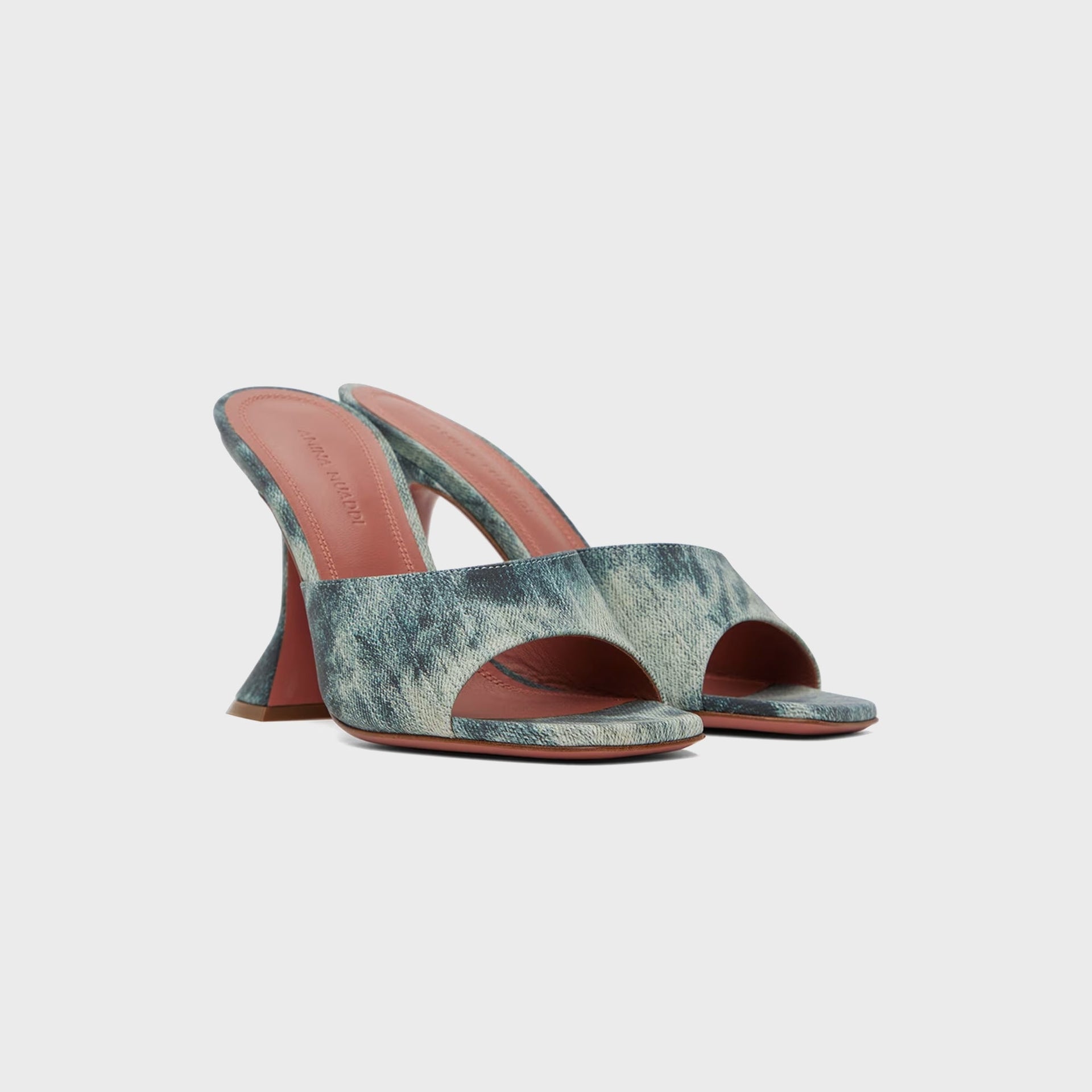 Amina Muaddi Lupita Slipper - Printed Suede / Tie Dye Denim