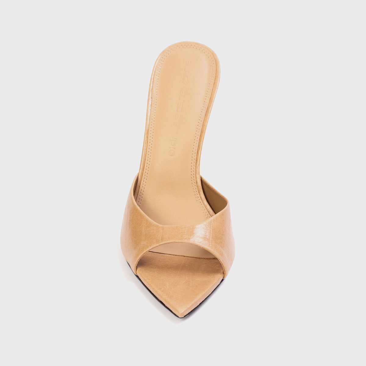 Black Suede Studio Brea Mule - Latte Eel