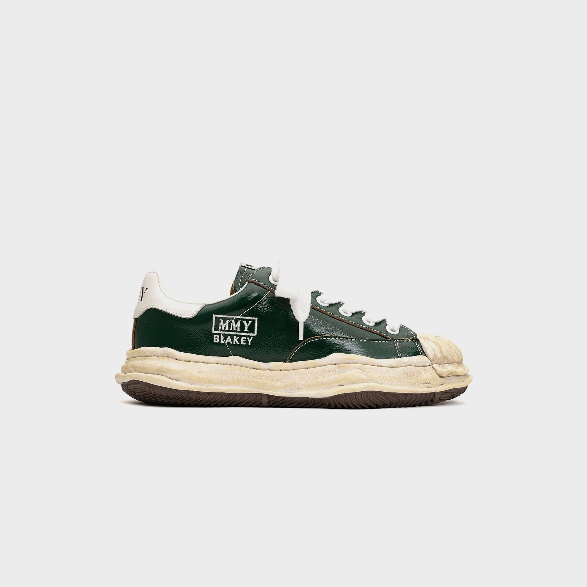 Mihara Yasuhiro Blakey Original Sole Wrinkled Leather Low Top Sneaker - Green