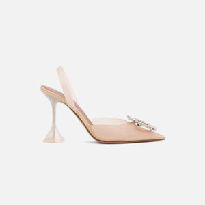 Amina Muaddi Begum Glass Sling - PVC Plexi Heel / Vanilla