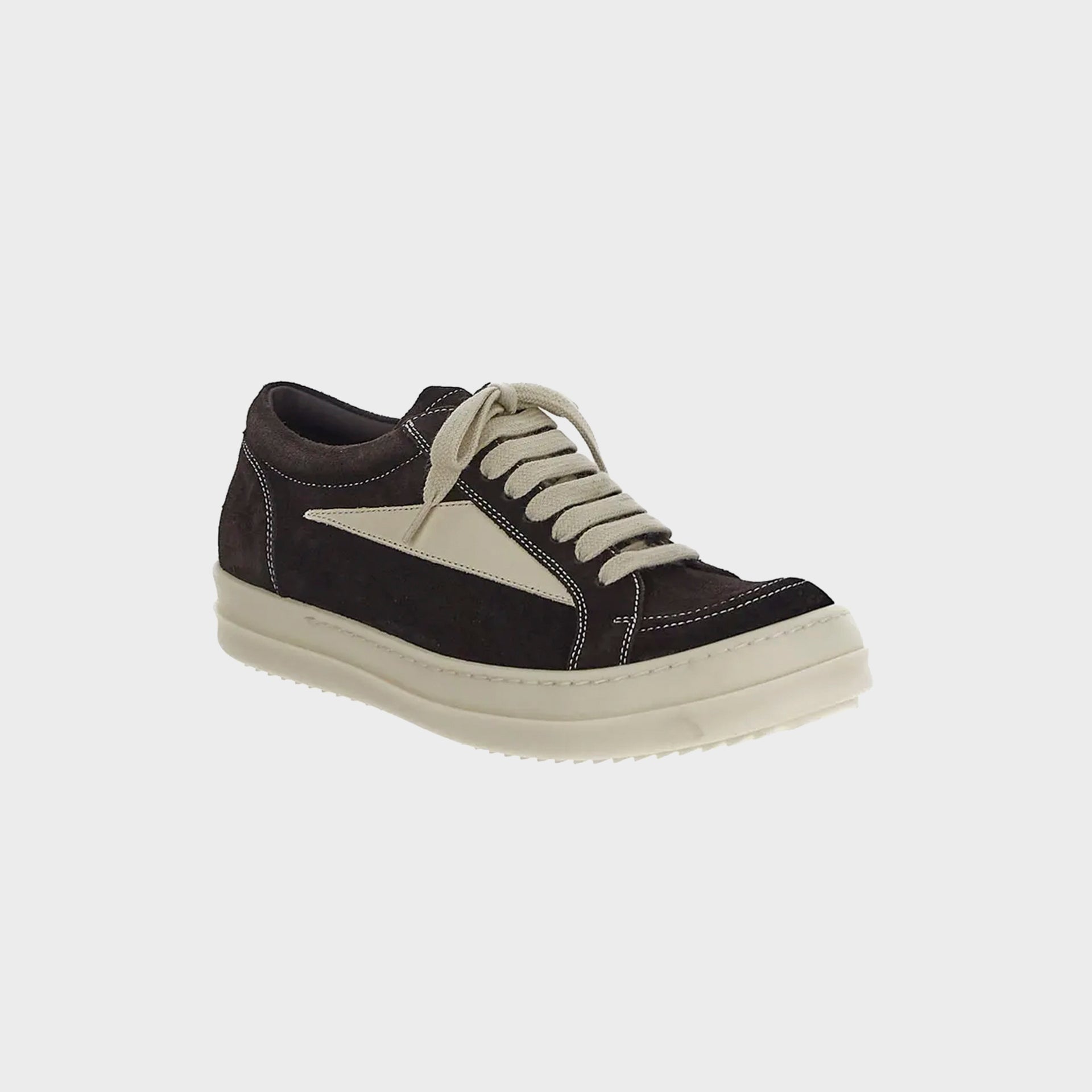 Rick Owens Vintage Sneakers Scarpe in Pelle - Mahogany / Milk / Milk