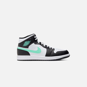 Nike Air Jordan 1 Mid - White / Green Glow / Black