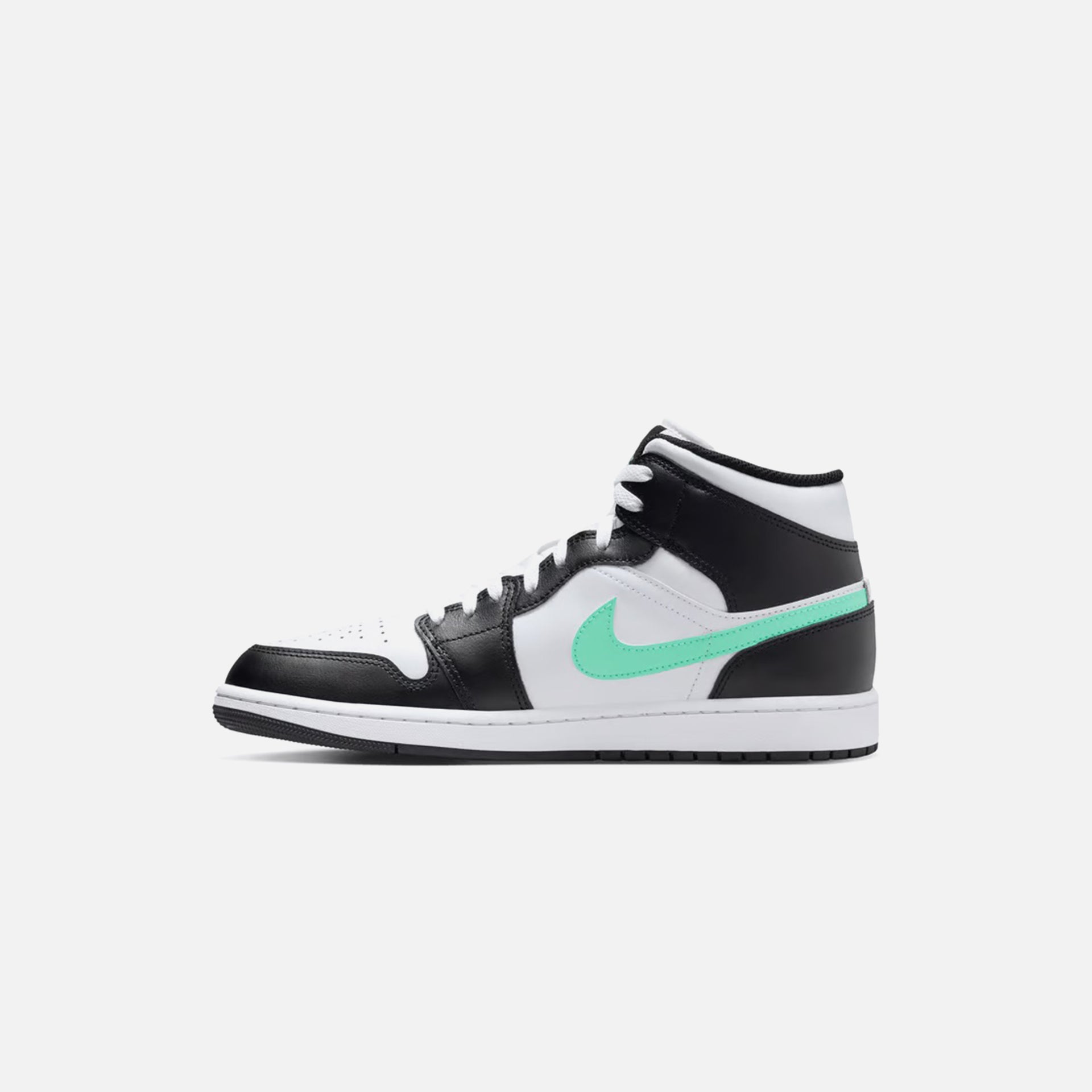 Jordan Air Jordan 1 Mid - White / Green Glow / Black