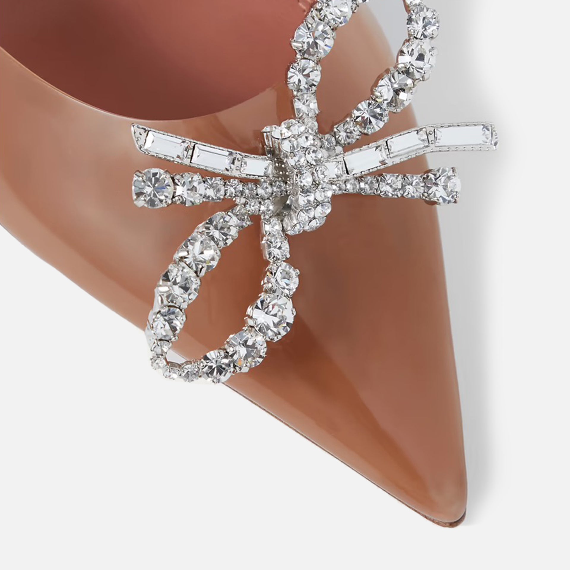 Amina Muaddi Rosie Glass Sling CL Talon Plexi - Moka