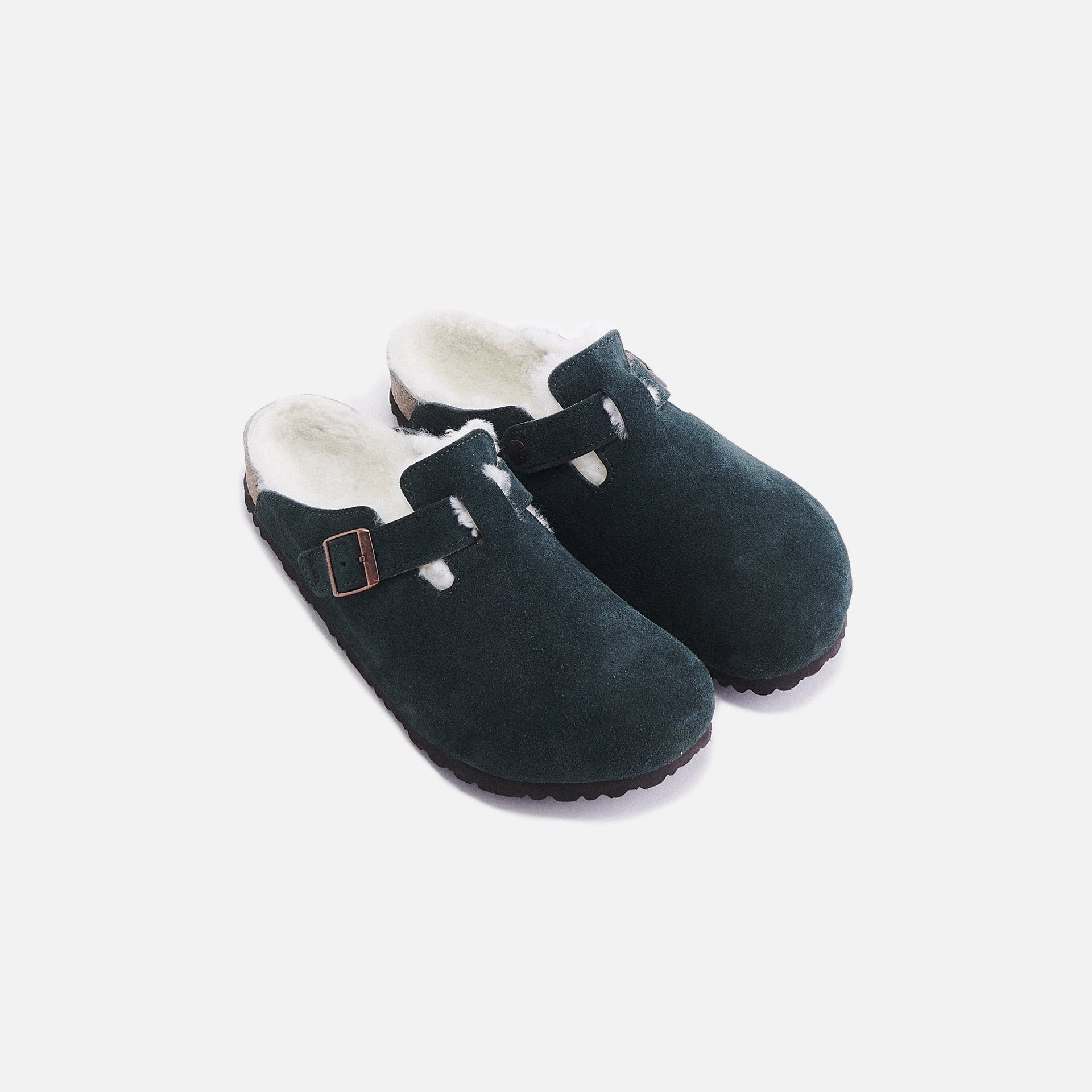 Kith for Birkenstock Boston Shearling - Scarab Green