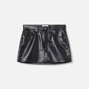 Agolde Liv Recycled Leather Mini Skirt - Detox Black