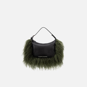 Brandon Blackwood Leather Wool Trim Cortni Bag - Black / Green