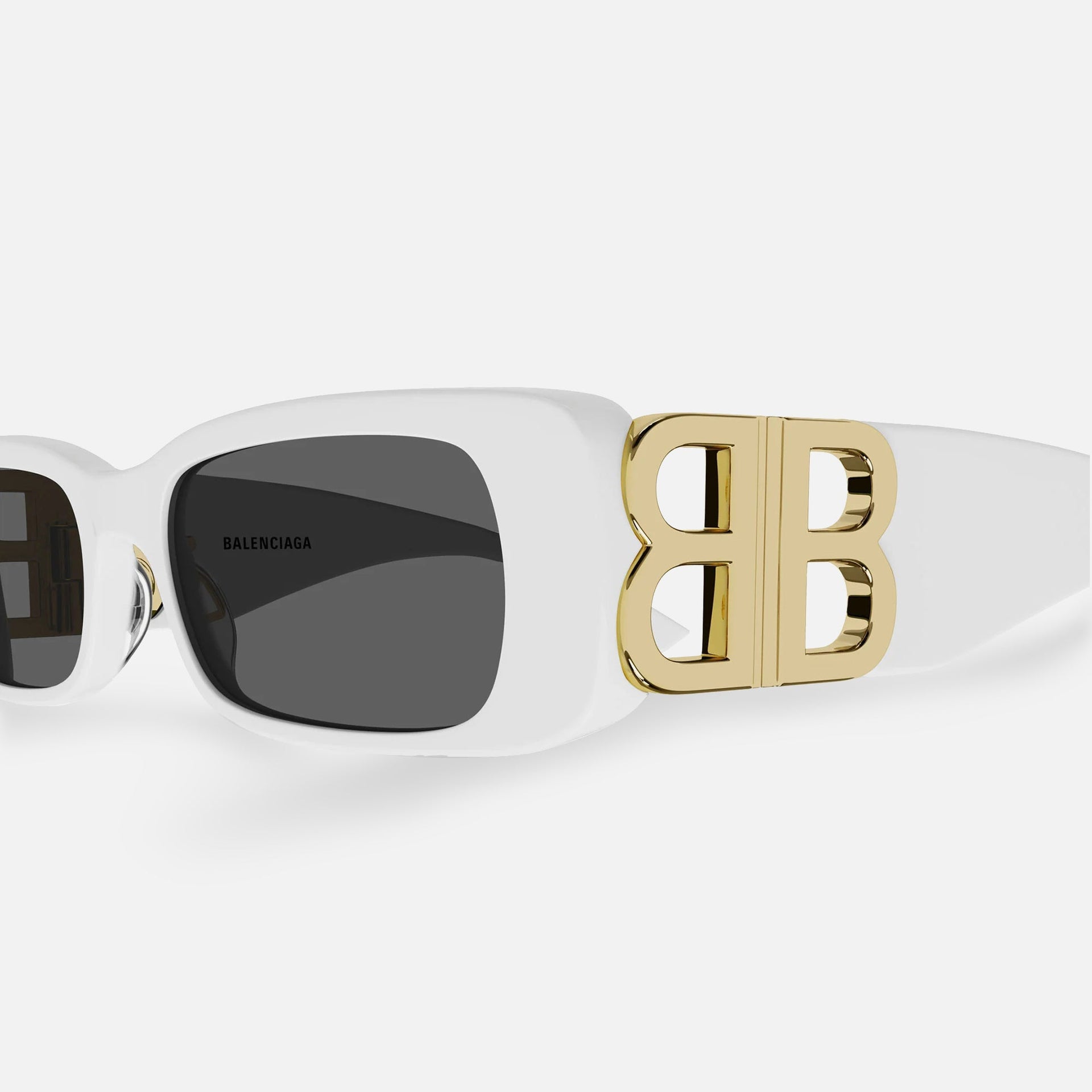 Balenciaga BB Logo Hinge Rectangular Frame - White