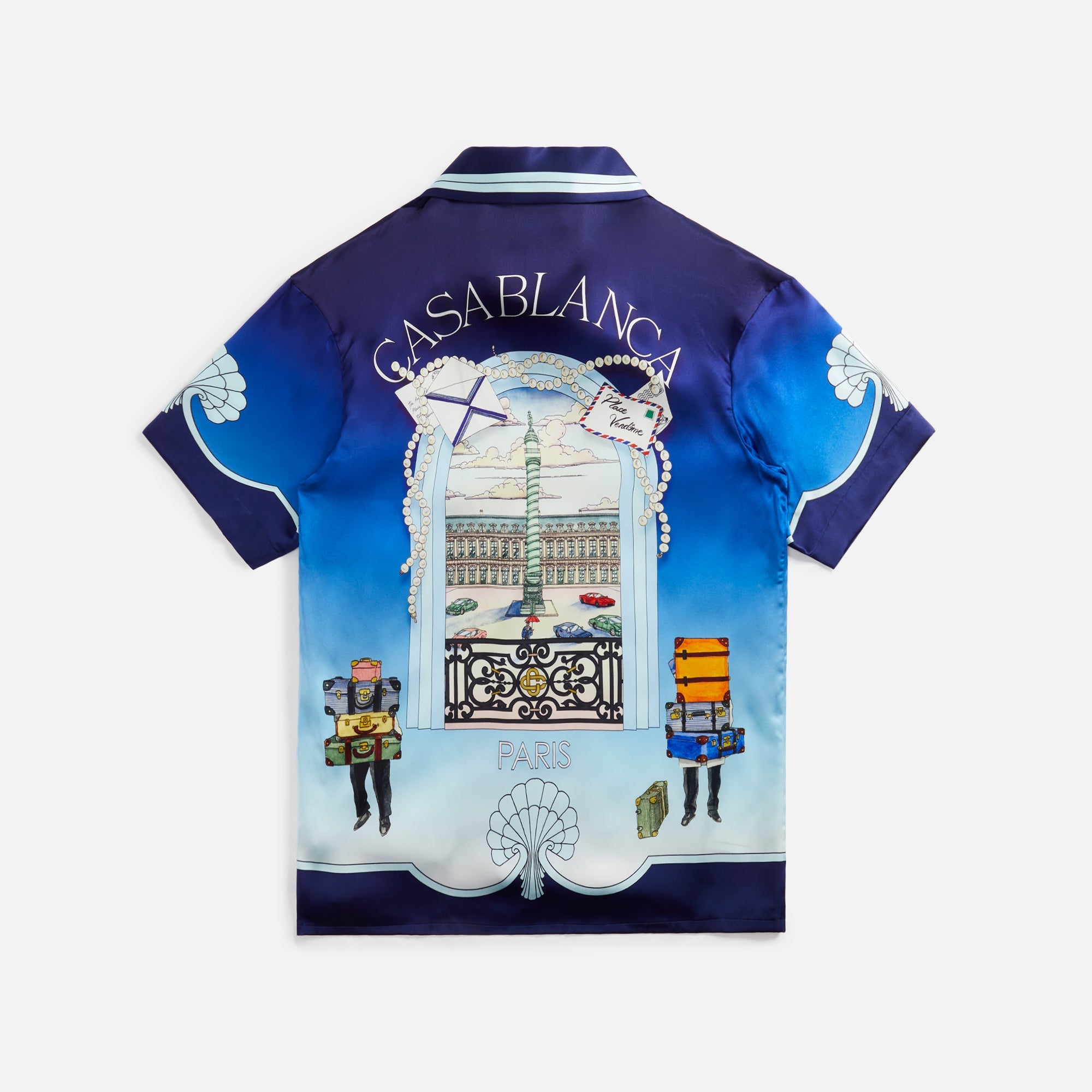 Casablanca Cuban Collar Place Vendome Shirt - Blue – Kith Europe