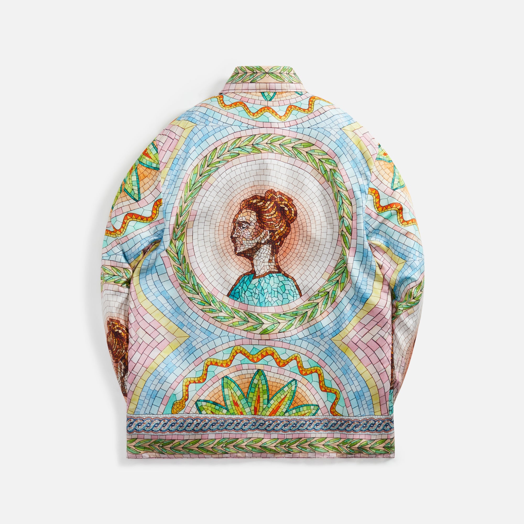Casablanca Twill Mosaics Long Sleeve Silk Shirt - Green – Kith Europe