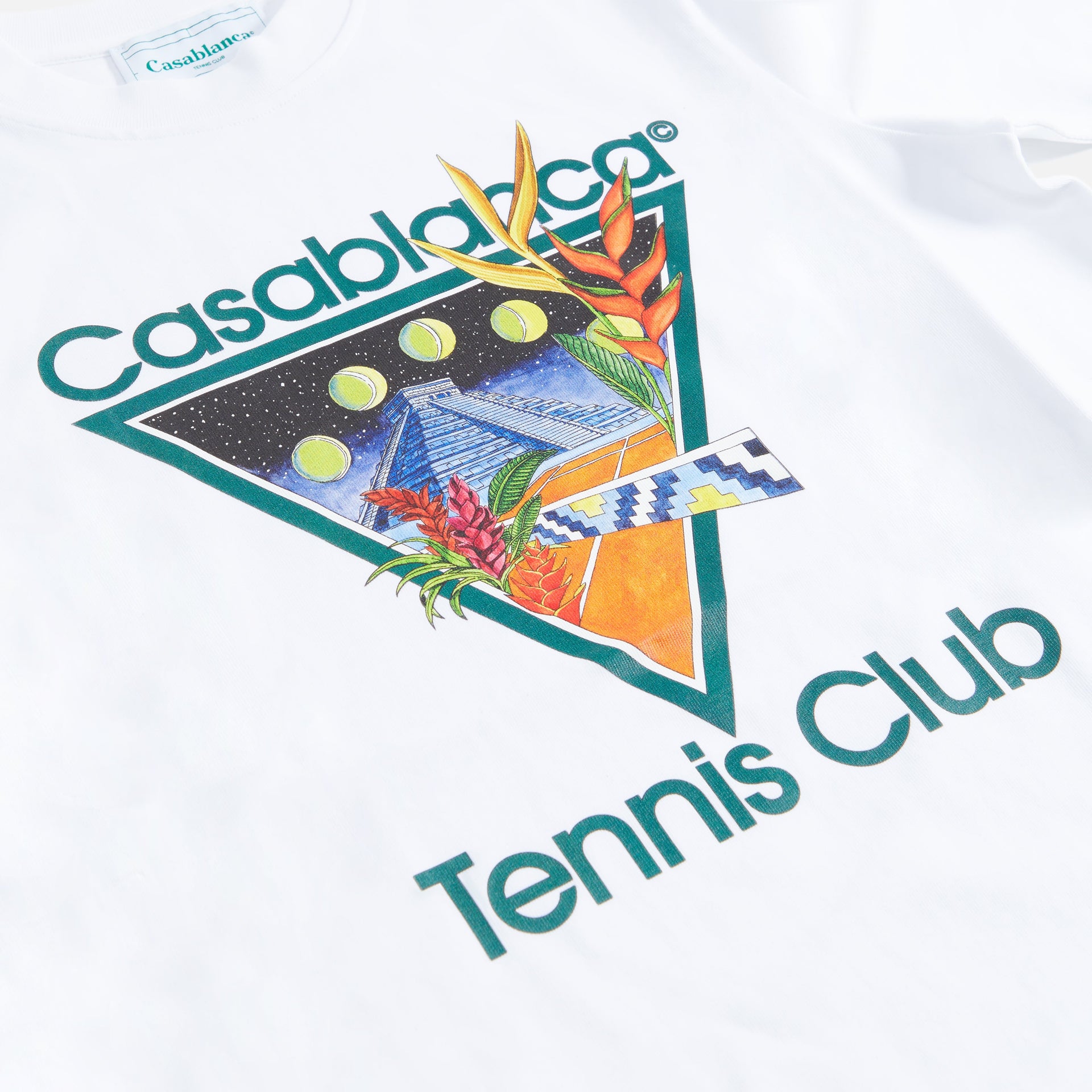 Casablanca Tennis Icon Club Printed Tee - White