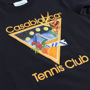 Casablanca Tennis Icon Club Printed Tee - Black