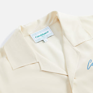 Casablanca Embroidery Logo Silk Shirt - Off-White