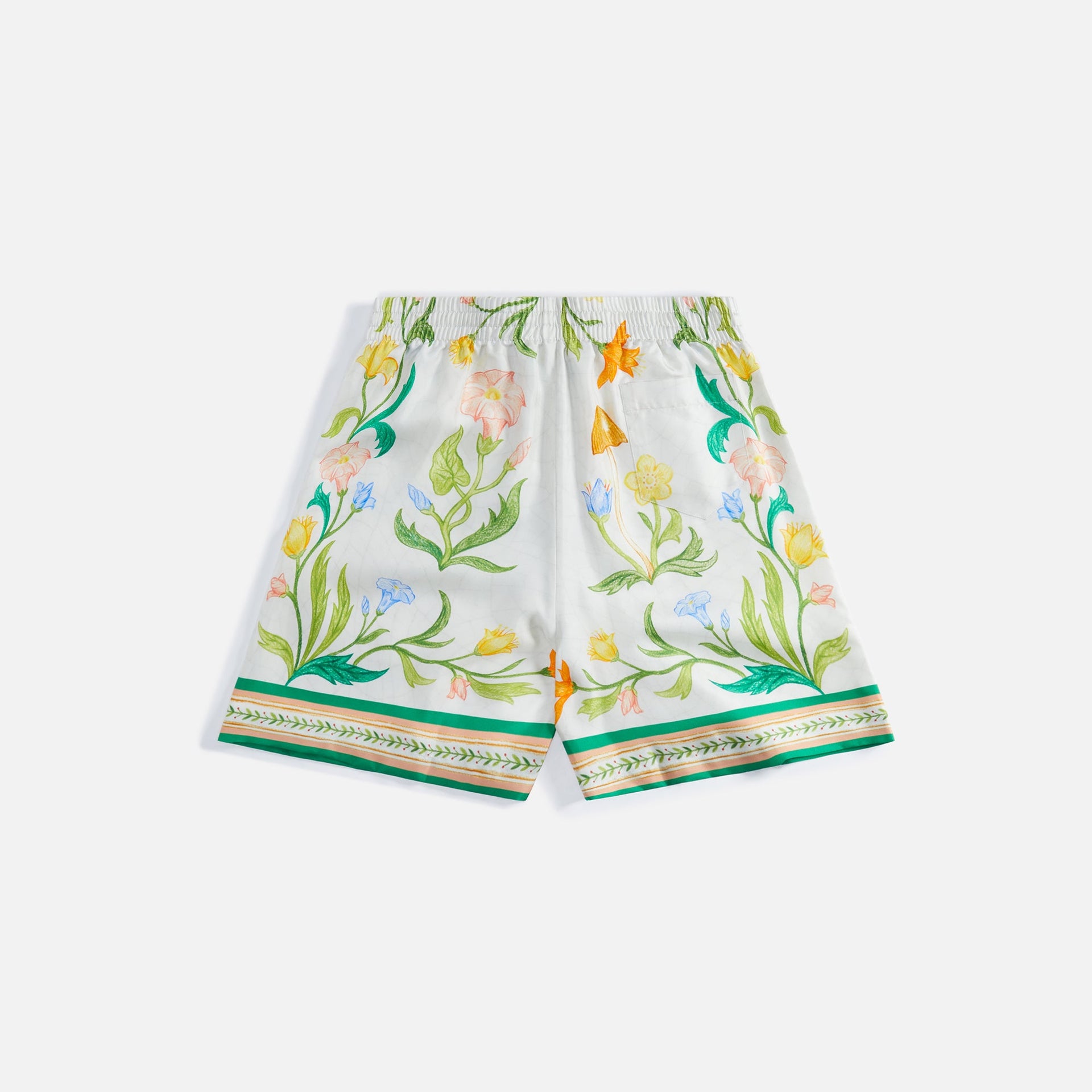 Casablanca Drawstrings L'Arche Fleurie Shorts - White / Multi