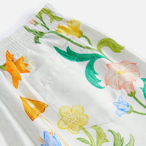 Casablanca Drawstrings L'Arche Fleurie Shorts - White / Multi