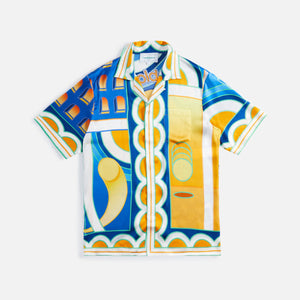 Casablanca Cuban Collar Short Sleeve Shirt - Paysage / Yellow