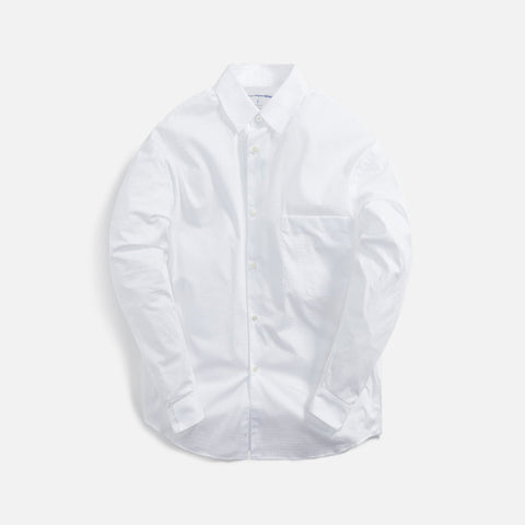 Comme des Garçons Shirt Cotton Poplin Plain L/S Shirt - White