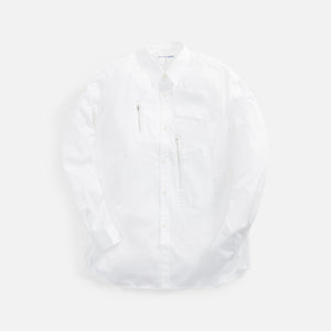 Comme des Garcons Cotton Poplin Zip Shirt - White