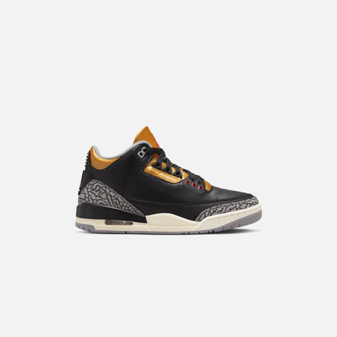 Nike WMNS Air Jordan 3 Retro - Black / Fire Red / Metallic Gold / Cement Grey