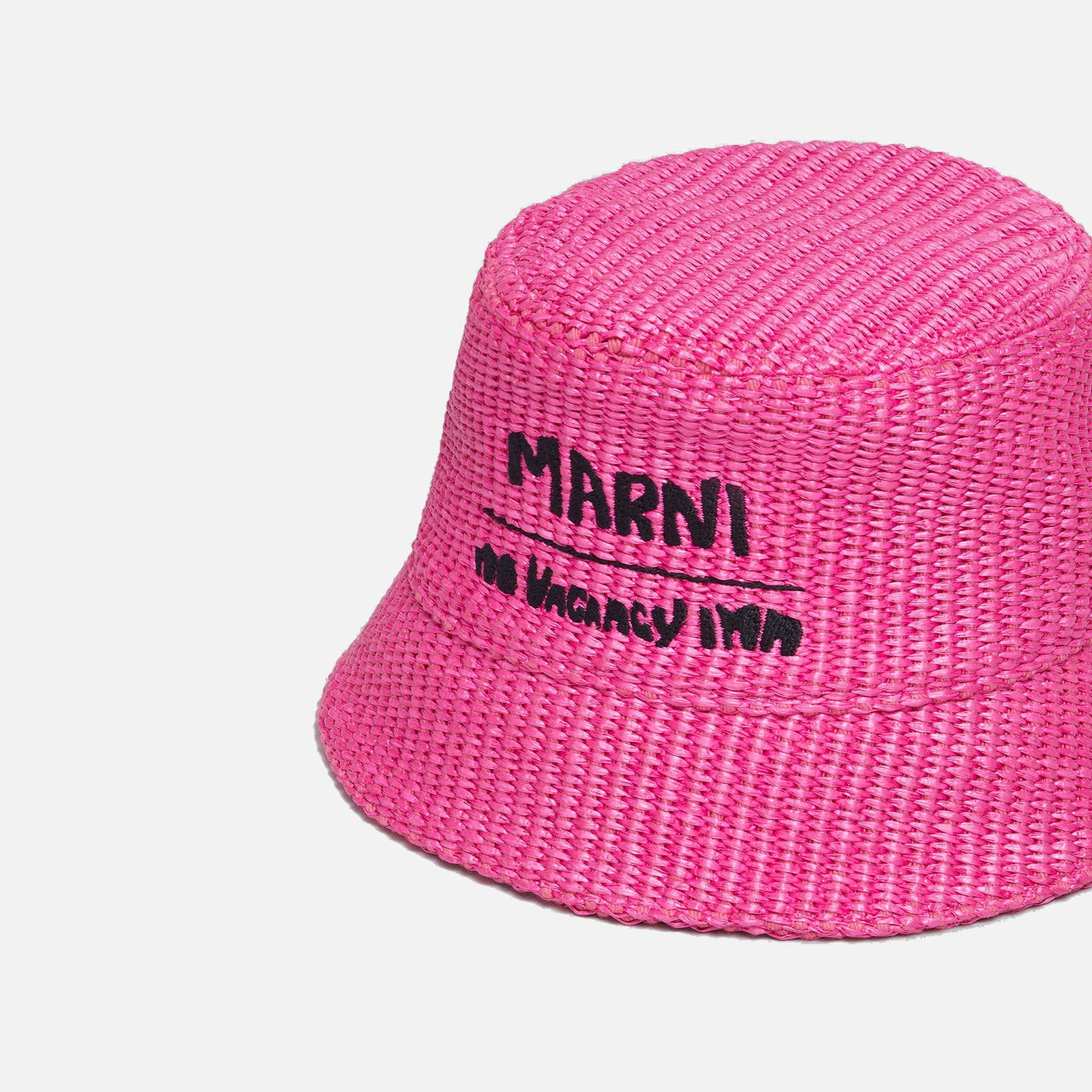 Marni x No Vacancy Inn Raffia Bucket Hat - Fuchsia