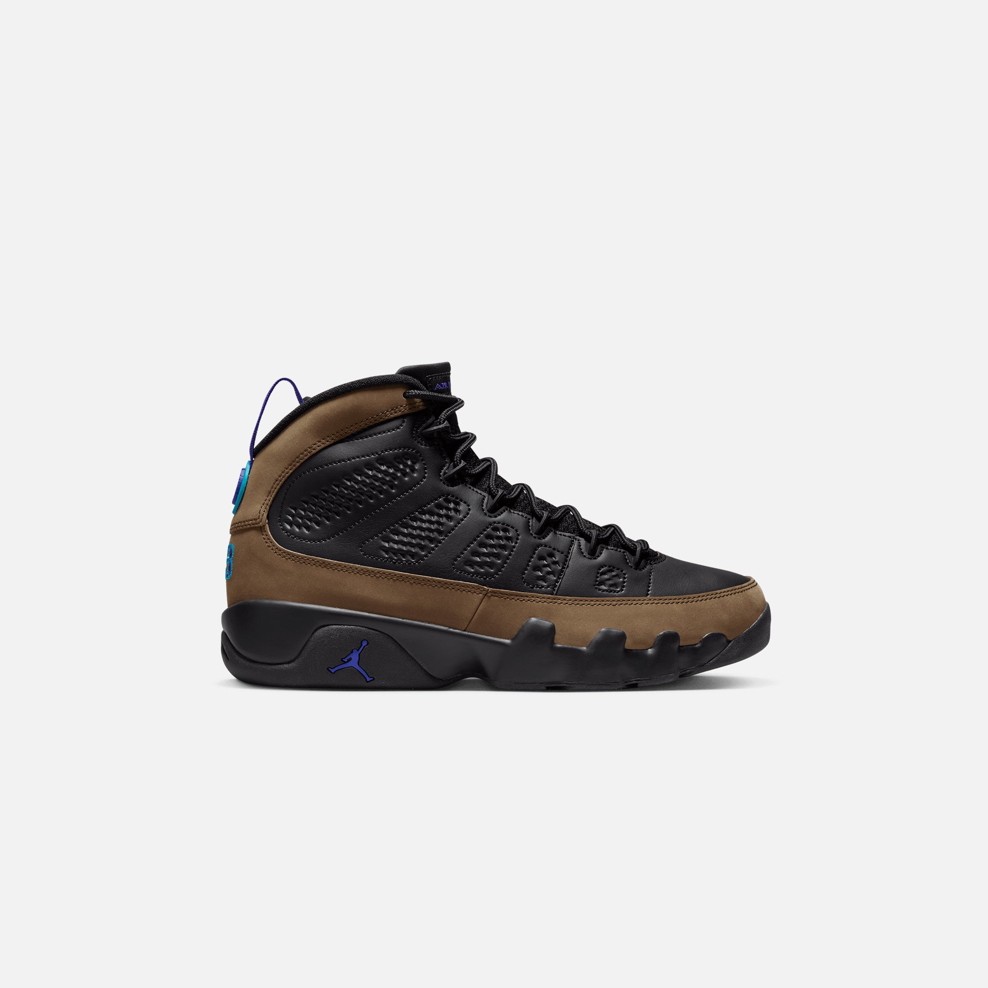 Nike Air Jordan 9 Retro - Black / Bright Concord / Light Olive