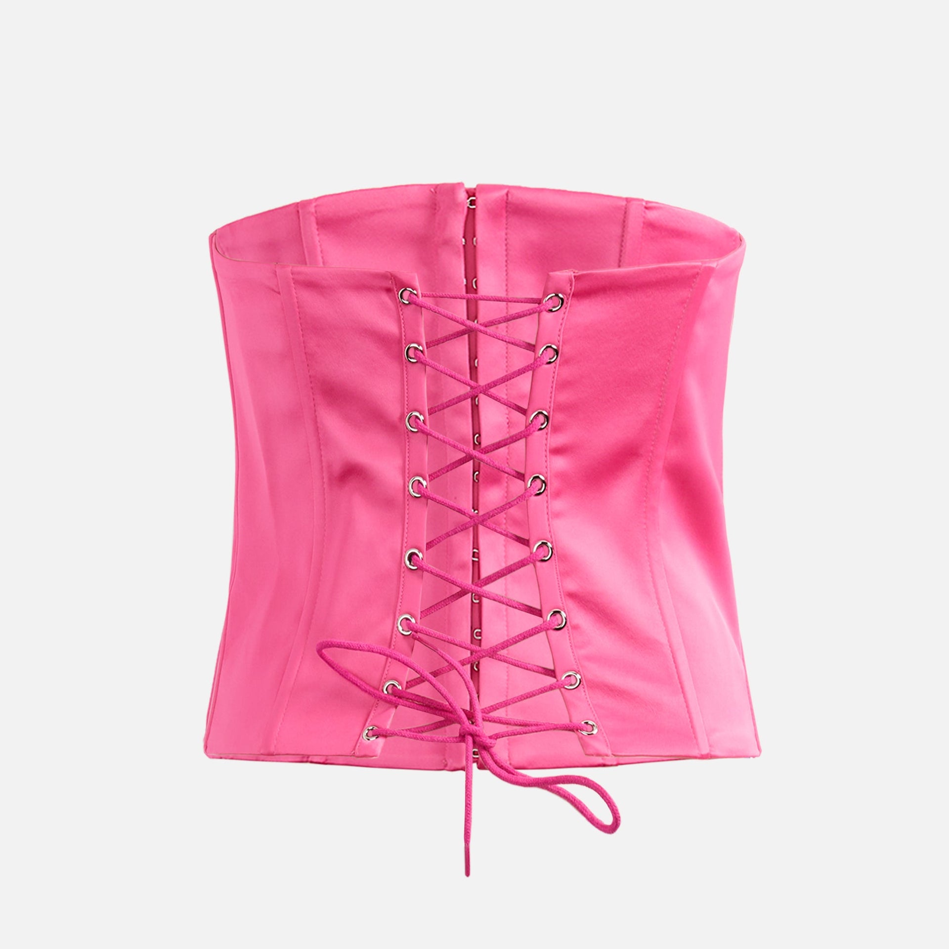 Danielle Guizio Satin Corset - True Pink