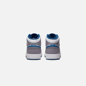 Nike GS Air Jordan 1 Mid - Cement Grey / White / True Blue – Kith