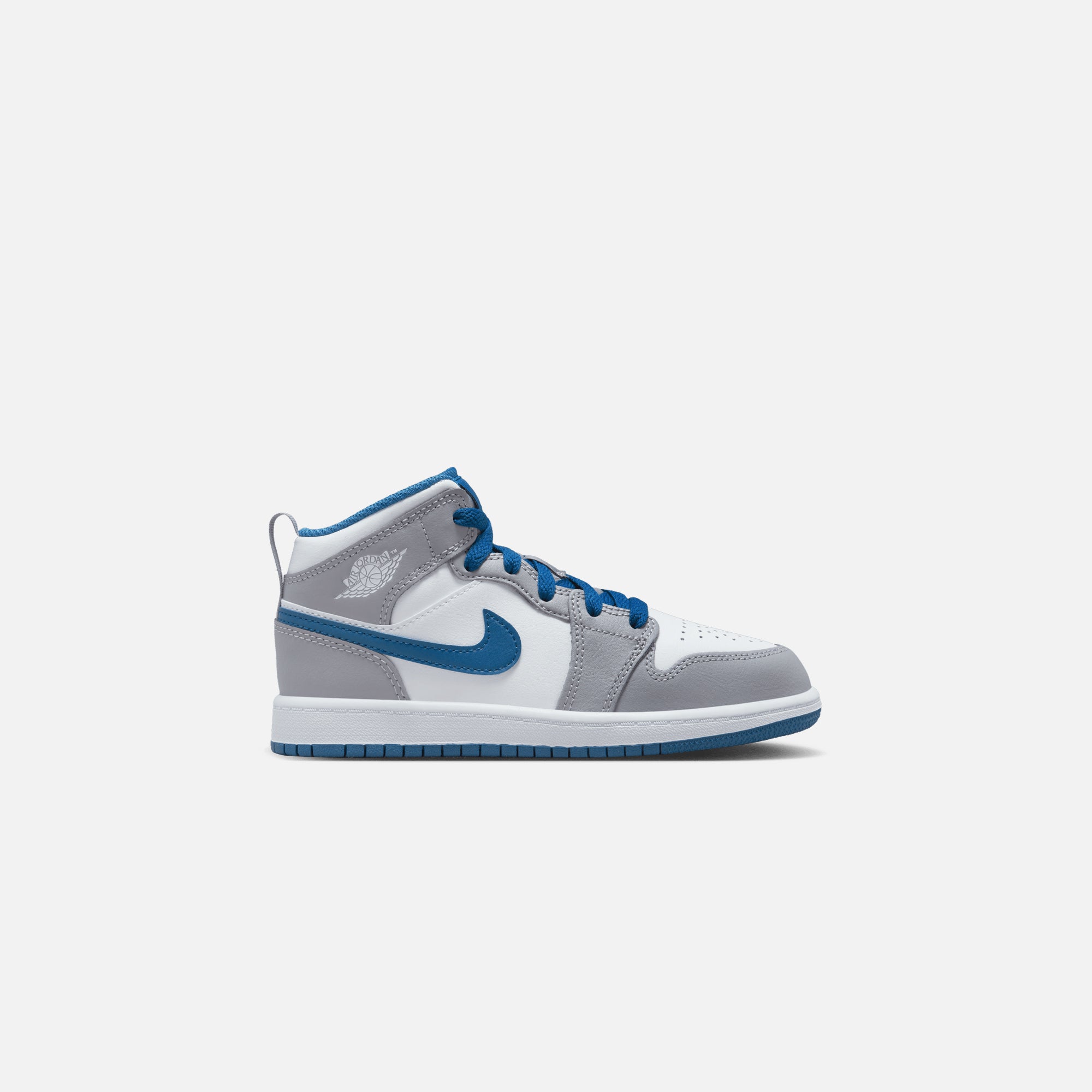 Nike Pre-School Air Jordan 1 Mid - Cement Grey / White / True Blue