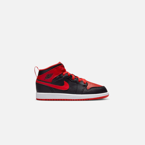 Nike Pre-School Air Jordan 1 Mid - Black / Fire Red / White