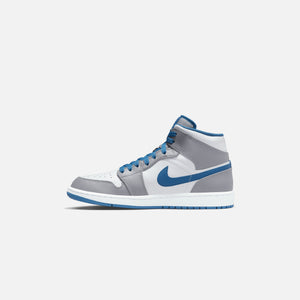 Nike Air Jordan 1 Mid - True Blue / Cement Grey / White