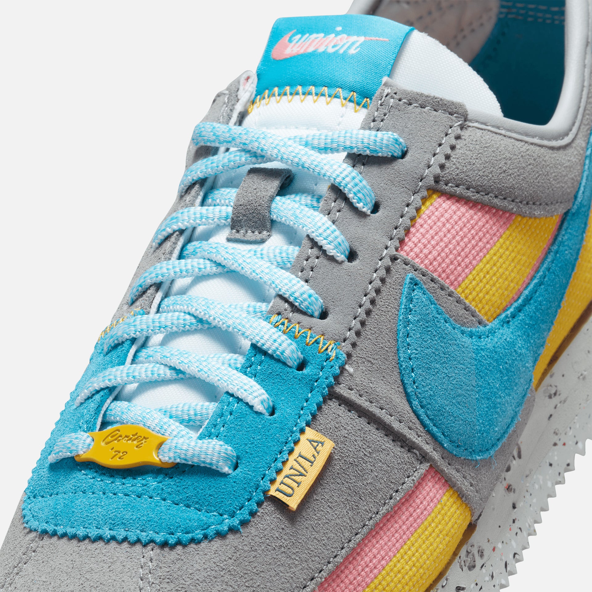 Nike x Union Cortez SP - Light Smoke Grey / Blue Fury / Coral Chalk / Varsity Maize