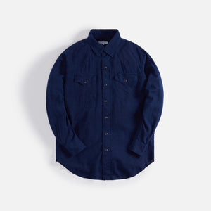Engineered Garments Combo Western Shirt - Navy Cotton Voile
