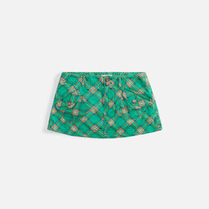 ERL Printed Corduroy Skirt - Green Plaid