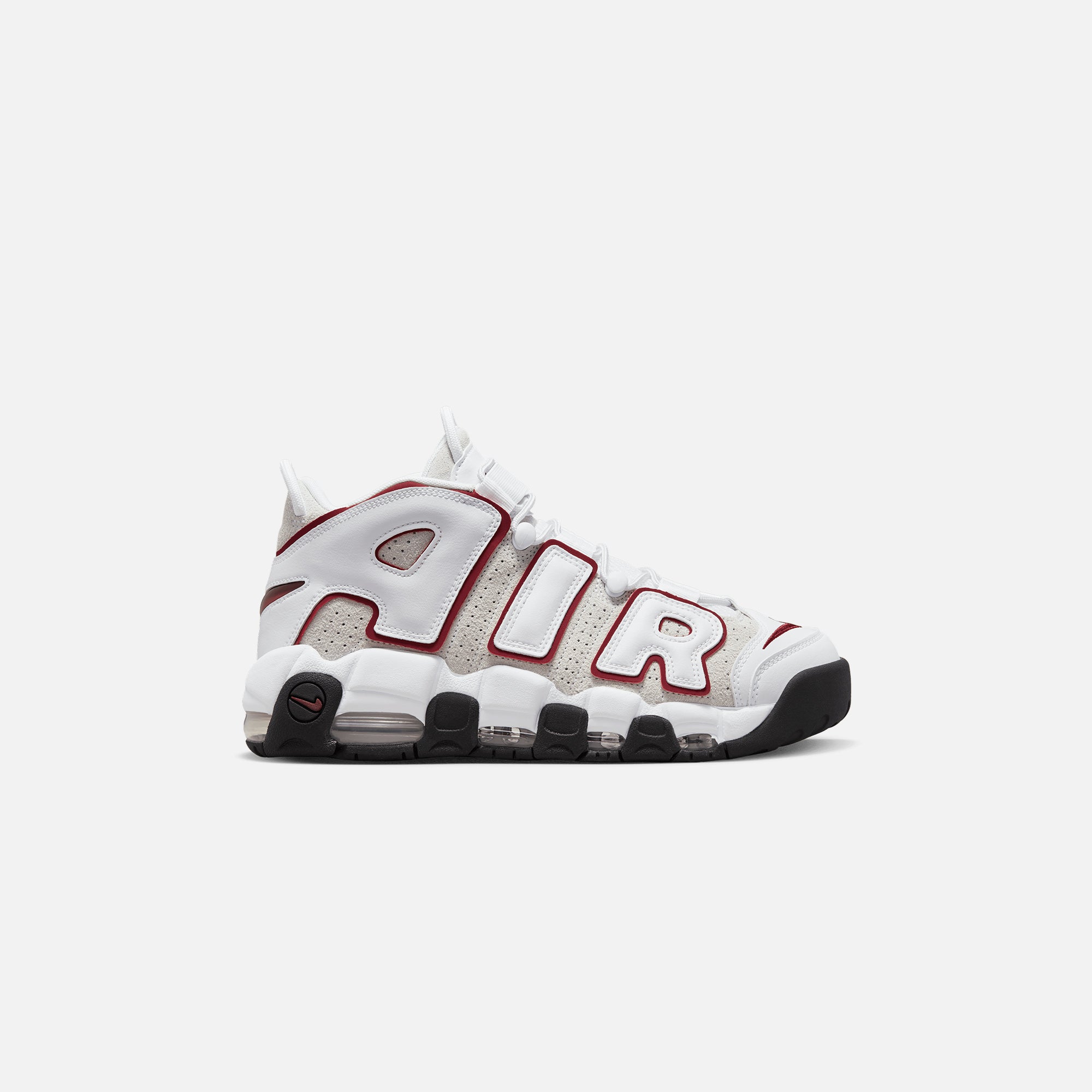 Nike uptempo 96 white and red best sale