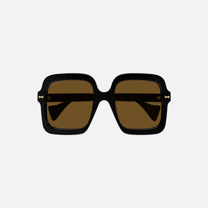 Gucci XL Square Acetate Frame Sunglasses - Black / Brown