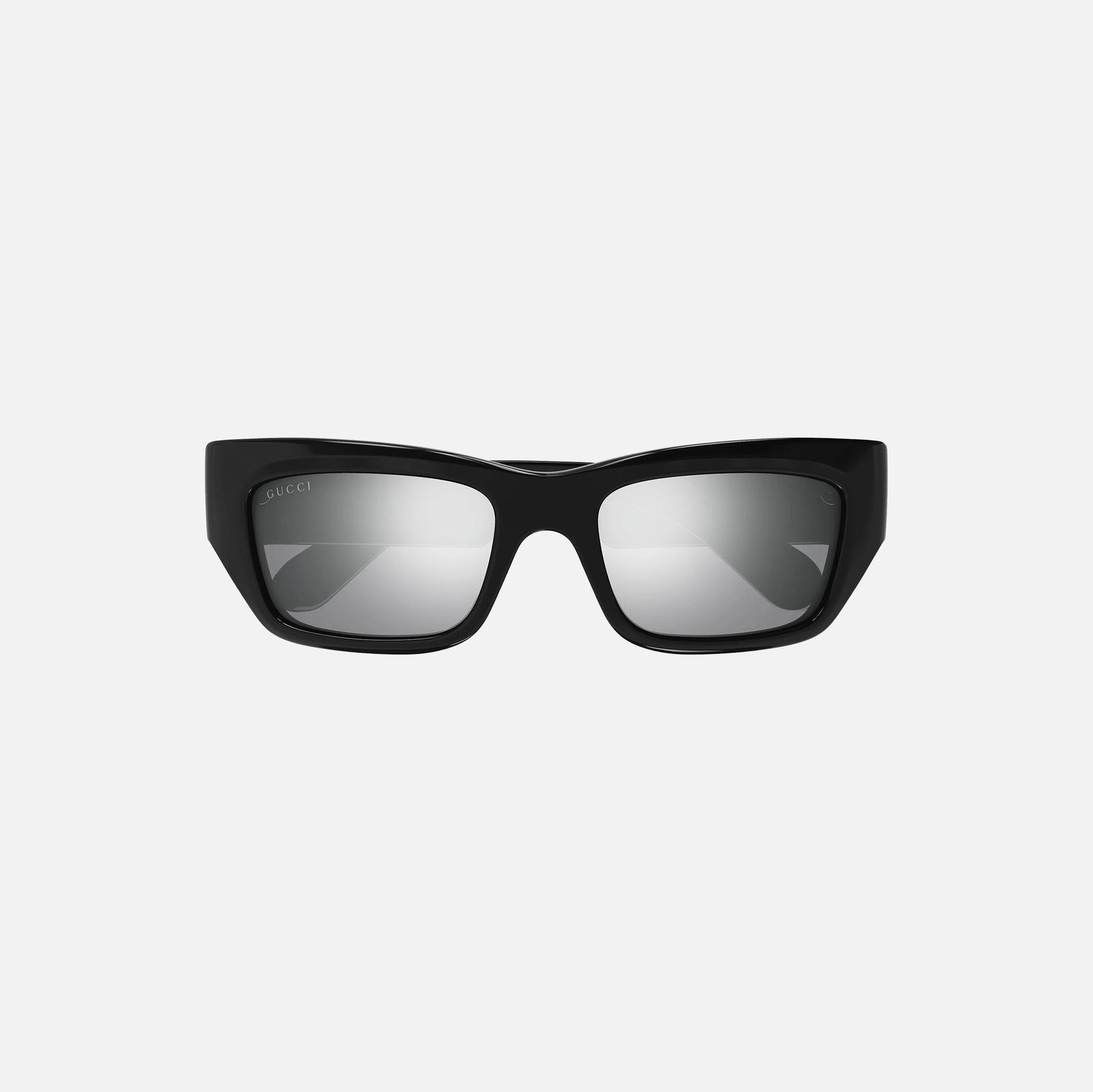Gucci Rectangle Frame - Black / Silver Lens