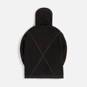 Greg Lauren Sherpa Hooded Boxy Jacket - Black
