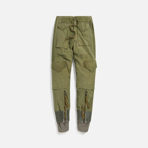 Greg Lauren Front Zip Pant - Army Green