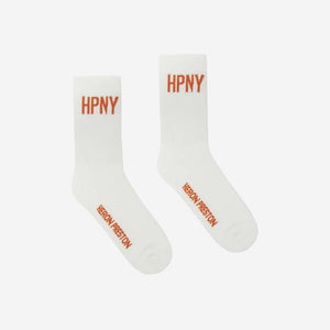 Heron Preston HPNY Long Socks - White / Orange