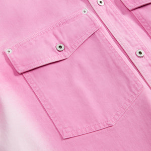 Heron Preston Gradient Denim Long Sleeve Shirt - Fuchsia Pink