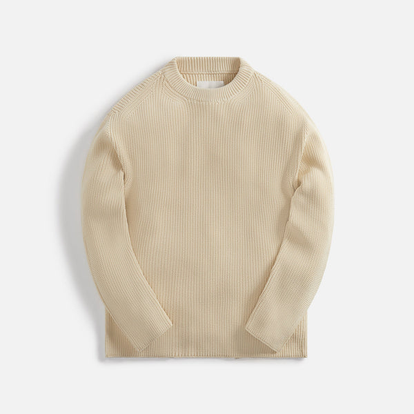 Jil Sander Cotton Rib Crew Neck With Wrap Back - Cloud