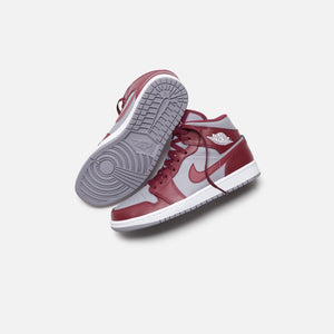 Nike Air Jordan 1 Mid - Cherrywood Red / White / Cement Grey