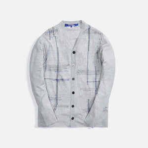 Junya Watanabe Man Linen Jersey x Embroidery Sweater Top - Grey